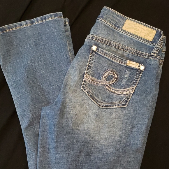 Seven7 Denim - Seven7 Rocker Slim Boot Cut Jeans, Sz 6, Med Wash
